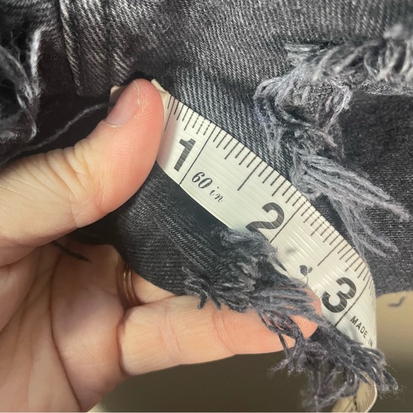 Abercrombie & Fitch High Rise Mom Short Black Exposed Button Fly Curve Love - Picture 6 of 9